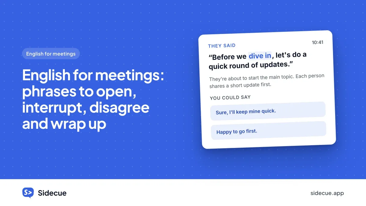 English for meetings: phrases to open, interrupt, disagree and wrap up
