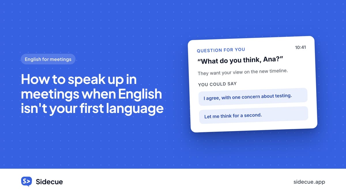 How to speak up in meetings when English isn't your first language